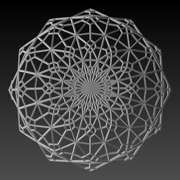 Mandala em vinheta, flor decorativa, floco de neve de renda, padrão em relevo, ornamento árabe, ornamento indiano, 3D, elemento redondo, vetor EPS10 — Vetor de Stock