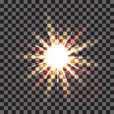 eps10.Vektör şeffaf güneş ışığı özel lens aydınlatma efekti