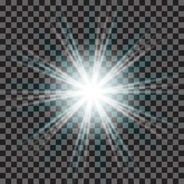 EPS10.Vector luz solar transparente efecto de luz de destello de lente especial — Vector de stock