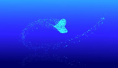 St Sevgililer günü. Neon kalp tarzında bir kum fırtınası. parçacık etkisi