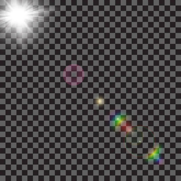 矢量透明太阳光特殊透镜闪光效应. — 图库矢量图片