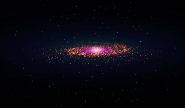 EPS 10. Spiral Galaxy on Cosmic Background (en inglés). Ilustración vectorial para su obra de arte — Vector de stock