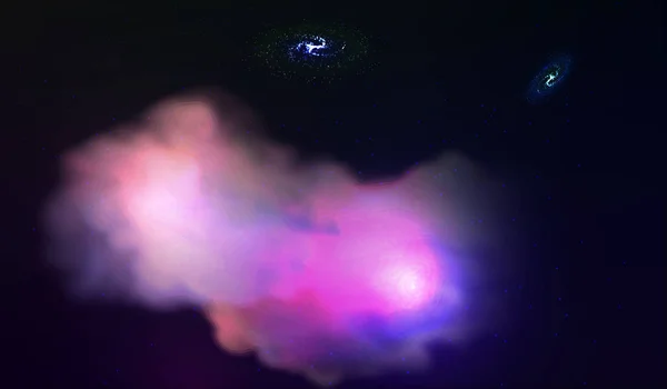 SPE 10. Explosion dans l'espace. Une galaxie en expansion. Illustration vectorielle — Image vectorielle
