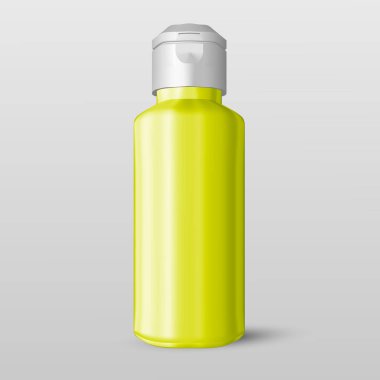 Beyaz arka plan üzerinde izole herhangi bir parlak renk ekleme yeteneği ile ambalaj şampuan şişesi