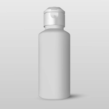 Beyaz Arkaplanda İzole edilmiş Beyaz Şampuan Şişesi