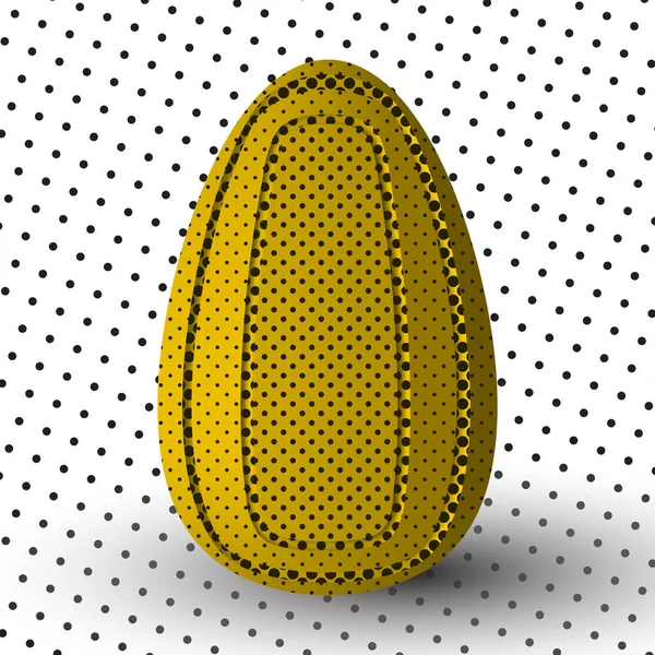 Astratto uovo d'oro decorato con punti — Vettoriale Stock