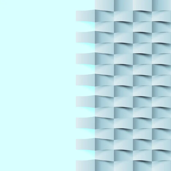 Fundo geométrico 3d abstrato. Textura sem costura branca com sombra. Simples limpo textura de fundo branco. Padrão de painel de parede interior 3D Vector . — Vetor de Stock