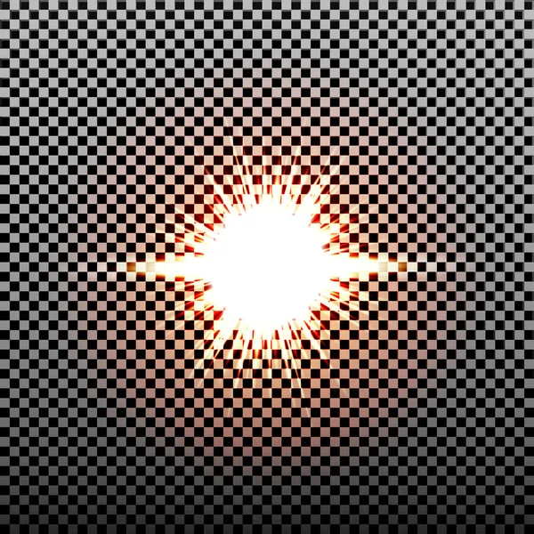 Ελαφρύ αποτέλεσμα λάμψη. Αποκοπή έκρηξης αστεριού με σπίθες σε διαφανές φόντο. Εικονογράφηση διάνυσμα. Λάμψη Κυρ Χριστούγεννα. σκόνη — Διανυσματικό Αρχείο