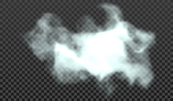 EPS 10. Nebbia o fumo isolato effetto speciale trasparente. Nuvolosità vettoriale bianca, nebbia o fondo smog. Illustrazione vettoriale — Vettoriale Stock