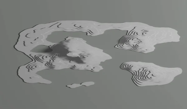 3D Τοπολογικός Χάρτης βουνά και λόφους. Χαρτογραφία και τοπολογία. Εικονογράφηση — Φωτογραφία Αρχείου