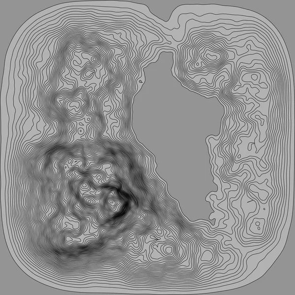 3D topologische kaart van bergen en heuvels. Cartografie en topologie. Vectorillustratie — Stockvector