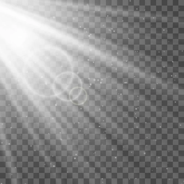 Spot beyaz ışık. Saydam bir arka plan üzerinde ışık etkisi için şablon. Vektör çizim