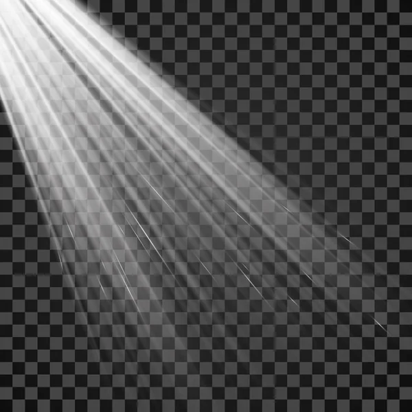 Λευκό φως φώτα της δημοσιότητας. Πρότυπο για ελαφριά επίδραση σε ένα διαφανές φόντο. Εικονογράφηση διάνυσμα — Διανυσματικό Αρχείο