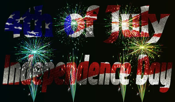 Illustration vectorielle. Jour de l'indépendance de l'Amérique le 4 Juillet sur le fond du drapeau américain dans un style mosaïque . — Image vectorielle