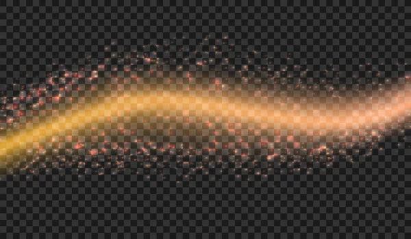 Вектор Абстрактний блискучий колір золотий елемент дизайну хвилі з блискучим ефектом на прозорому фоні . — стоковий вектор