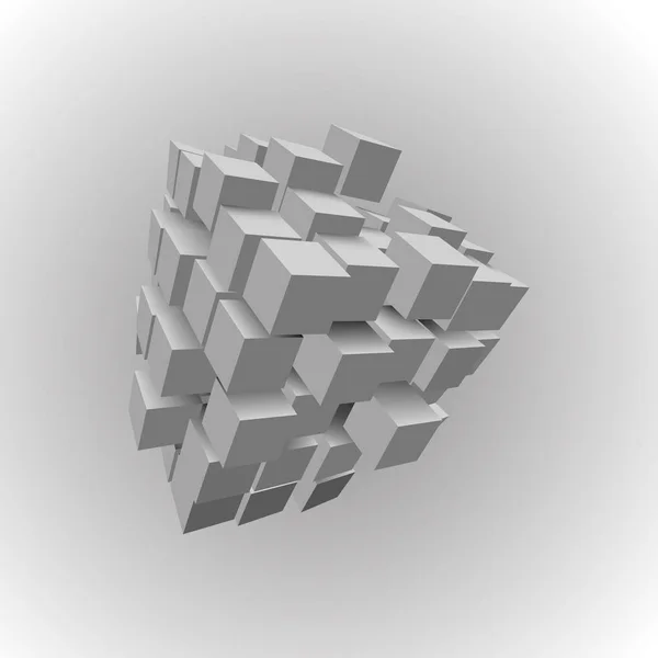3d ілюстрація основних геометричних фігур. Масив кубиків на світлому фоні . — стоковий вектор