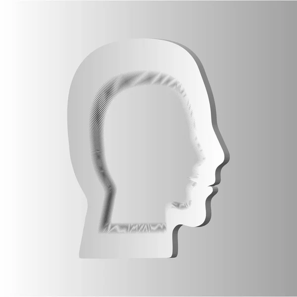 Lidská hlava profil vektorové ikony - Obrázek papíru — Stockový vektor