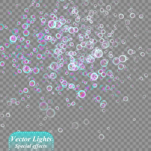 Fond Bokeh. Flocons de neige isolés. Illustration vectorielle . — Image vectorielle