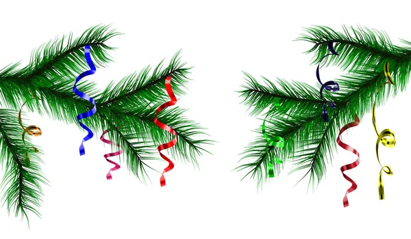 Branche du sapin de Noël. Arbre à conifères — Image vectorielle