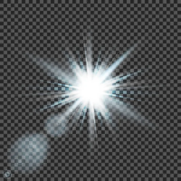 矢量透明太阳光特殊透镜照明效果 — 图库矢量图片