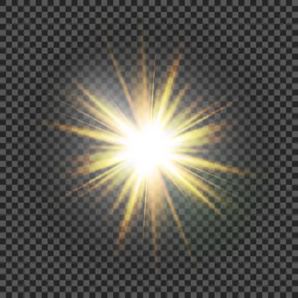 Luce solare trasparente vettoriale effetto luce di brillamento speciale lente — Vettoriale Stock