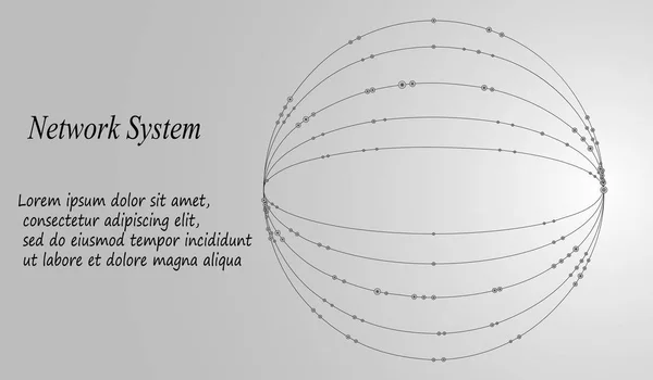 Noktalı arka plan dizi ve çizgiler. Bağlantı yapısı. Geometrik Modern teknoloji kavramı. Dijital veri Visualiza — Stok Vektör