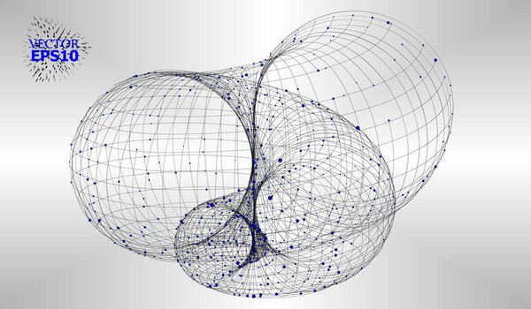 Abstract Background with Dots Array and Lines. Connection Structure. Geometric Modern Technology Concept. Digital Data Visualiza