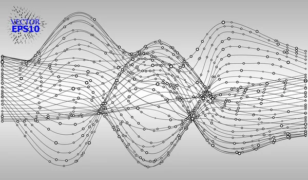 Abstract achtergrond met puntjes Array en lijnen. Structuur van de verbinding. Geometrische moderne technologie Concept. Digitale Data Visualiza — Stockvector