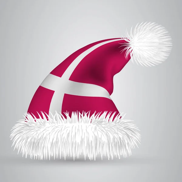 Cartoon Santa hatt isolerad på vit bakgrund — Stock vektor