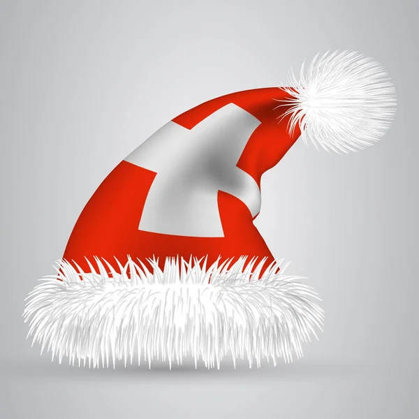 Cartoon Santa hatt isolerad på vit bakgrund — Stock vektor