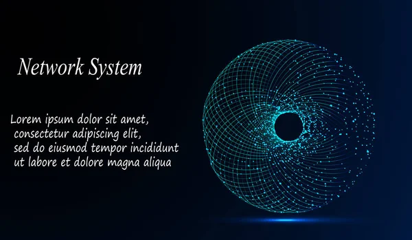 Fondo abstracto con matriz de puntos y líneas. Estructura de conexión. Concepto de Tecnología Moderna Geométrica. Visualización de datos digitales — Vector de stock