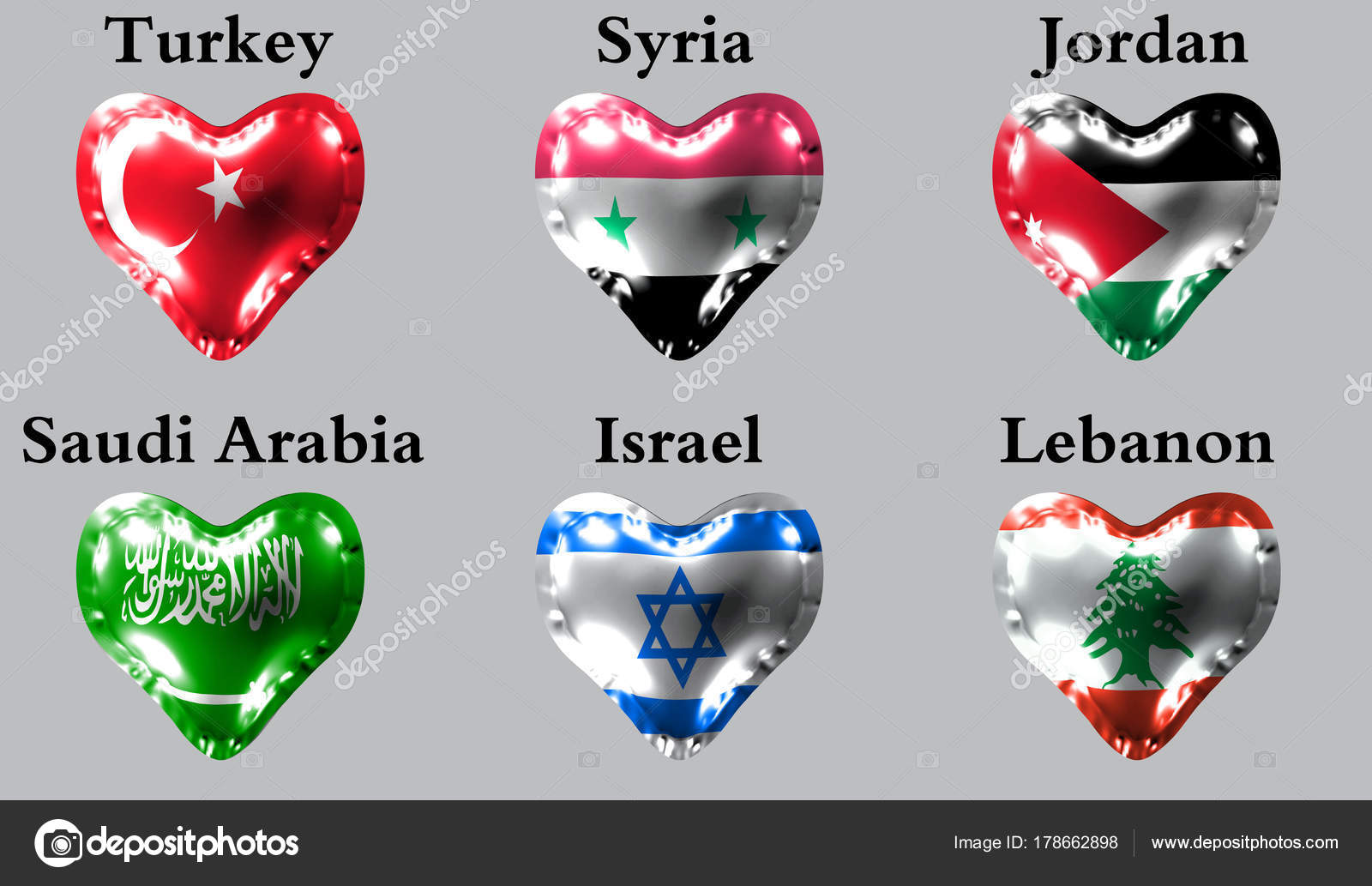 Vector Country Flag of Syria - Heart