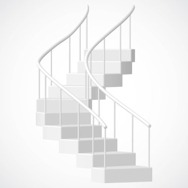 Beyaz arka plan üzerinde izole merdiven. Adımları