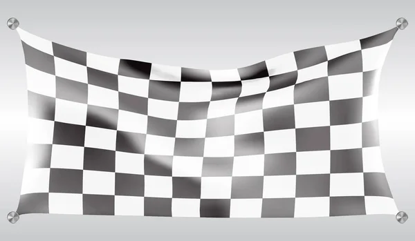 Bandiera a scacchi onda di volo bianco disegno gara sfondo vettoriale illustrazione . — Vettoriale Stock