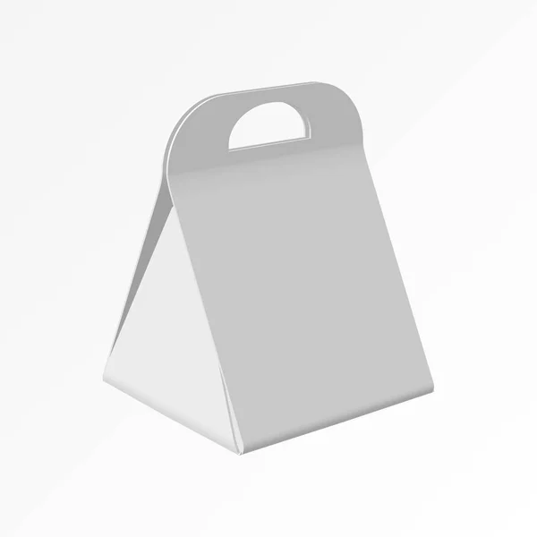 Una bolsa de regalo hecha de papel por un bolígrafo sobre un fondo blanco. Ilustración vectorial  . — Vector de stock