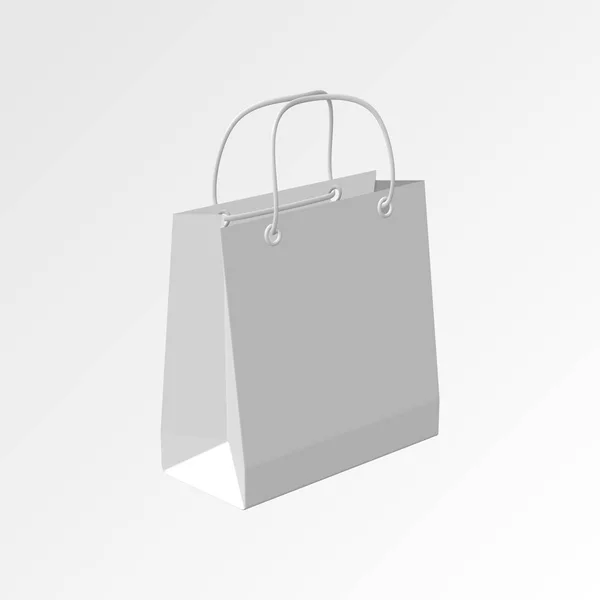 Bolsa de regalo con asa de cuerda sobre fondo blanco. Ilustración vectorial  . — Vector de stock