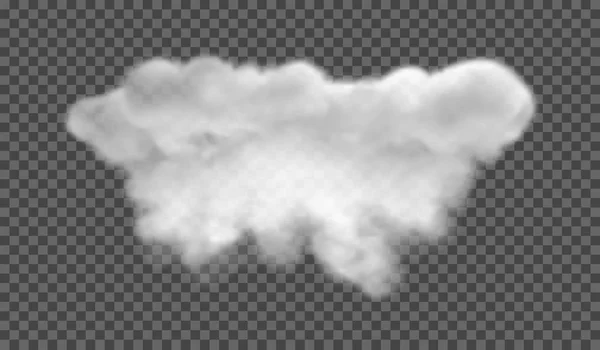 霧や煙の隔離された透明特殊効果。白いベクトルの雲、霧、またはスモッグの背景。ベクターイラスト — ストックベクタ