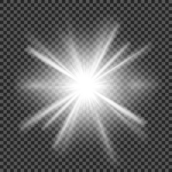 Vektor átlátszó napfény speciális lencse fáklya fényhatás — Stock Vector
