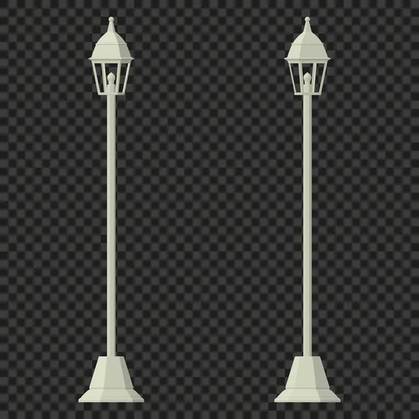 Street light. Road lamp. Element of the equipment on a transparent background. Vector illustration. It is easy to change the color of objects. — Stock Vector