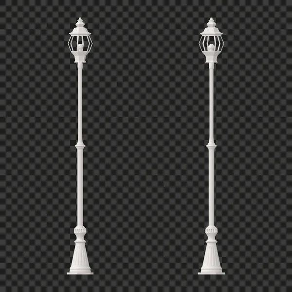 Street light. Road lamp. Element of the equipment on a transparent background. Vector illustration. It is easy to change the color of objects. — Stock Vector