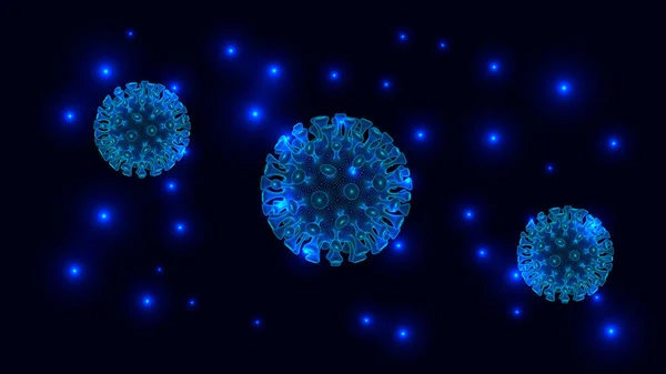 EPS10. Illustrazione vettoriale. Coronavirus 2019-nCov nuovo concetto di coronavirus responsabile dell'epidemia di influenza asiatica e coronavirus influenza come casi di ceppo influenzale pericoloso come pandemia. Virus del microscopio — Vettoriale Stock