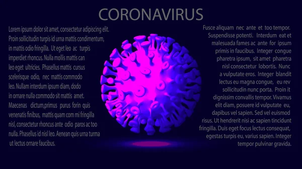 EPS10. Illustration vectorielle. Coronavirus 2019-nCov Nouveau concept de coronavirus responsable de l'épidémie de grippe asiatique et des coronavirus de la grippe en tant que cas de souche grippale dangereuse en cas de pandémie. Virus du microscope — Image vectorielle