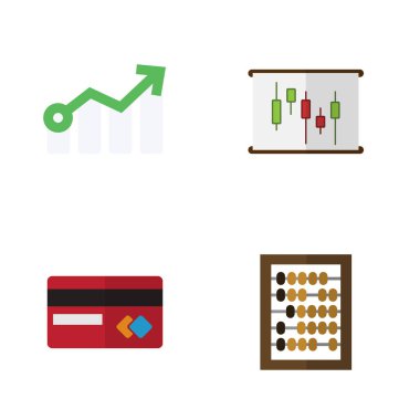 Düz Maliye Counter, büyüme, ödeme ve diğer vektör nesneleri kümesi. Ayrıca büyüme, kart, Mastercard öğeleri içerir.