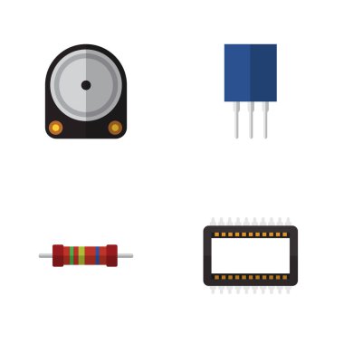 Düz cihaz Receptacle, direnç, Hdd ve diğer vektör nesneleri kümesi. Ayrıca alıcı, Hdd, ana öğeleri içerir.