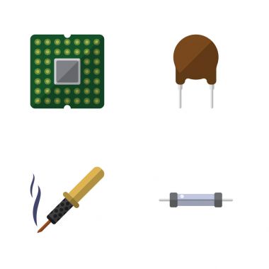 Düz cihaz tamir, birim, triyot ve diğer vektör nesneleri kümesi. Ayrıca elektronik, Merkez, birim öğeleri içerir.