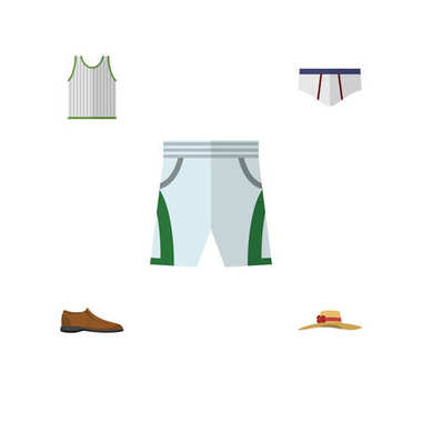 Düz elbise çamaşır grupları, erkek Footware, Singlet ve diğer vektör nesneleri kümesi. Ayrıca Tank, kadın, iç çamaşırı öğeleri içerir.
