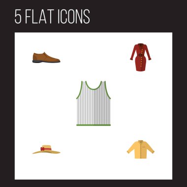 Düz elbise giyim, erkek Footware, şık şapkalar ve diğer vektör nesneleri ayarlayın. Ayrıca adam, Ayakkabı, Giysi unsurları içerir.
