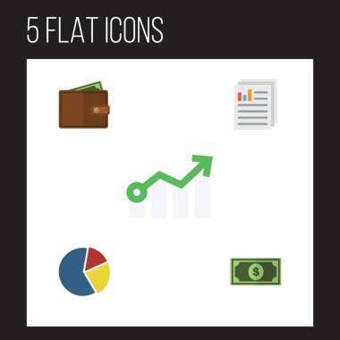 Düz kazanç grafik, dolar, büyüme ve diğer vektör nesneleri kümesi. Ayrıca m-cüzdan, ok, büyüme öğelerini içerir.