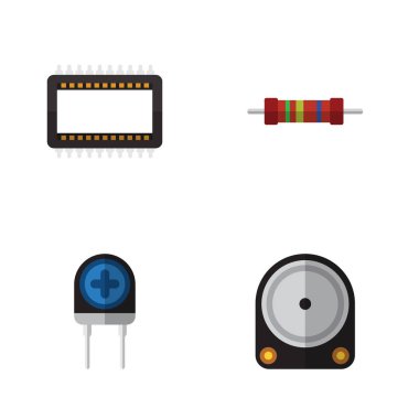 Düz aygıt Hdd, dönüştürücü, direnç ve diğer vektör nesneleri kümesi. Ayrıca transistör, birim, direnç öğeleri içerir.