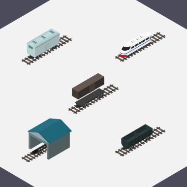 İzometrik demiryolu karbon demiryolu konteyner, demiryolu taşıma, teslimat Tank ve diğer vektör nesneleri kümesi. Aynı zamanda hız, demiryolu, kapsayıcı öğeler içerir.